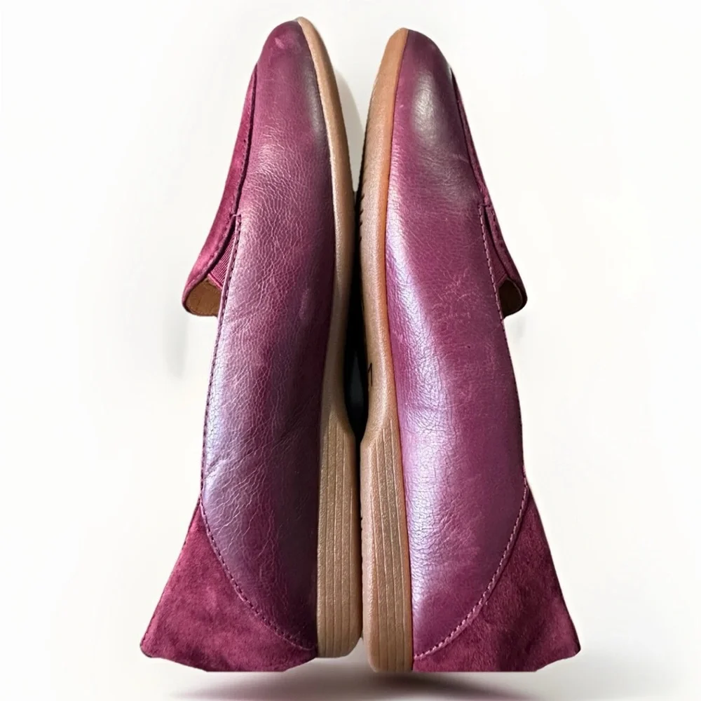 New‎ Dansko Wine Glazed Leather Lace Women's Loafers 38 /7.5-8 USA